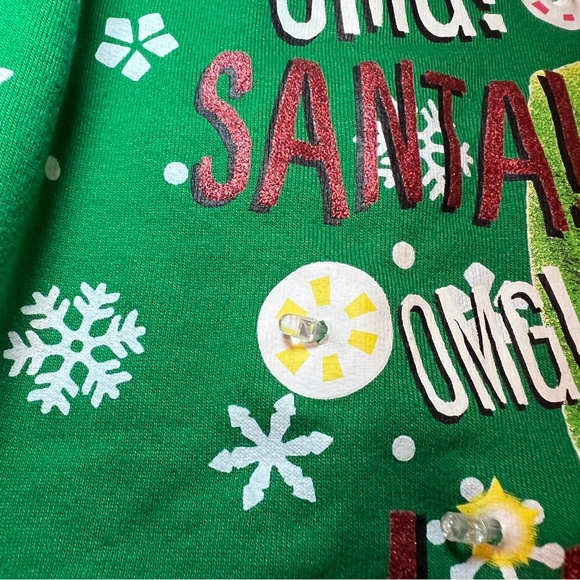 Juniors' Licensed Santa I Know Him Holiday Graphic Light Up Pullover Sweatshirt - Picture 8 of 10